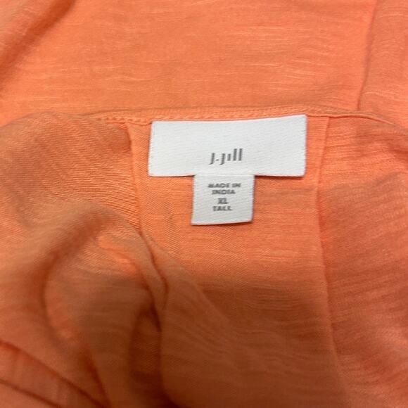 J Jill Women Tunic‎ Top XL Orange Slub Knit Tee Minimal Resort Coastal Beachy - Picture 2 of 8